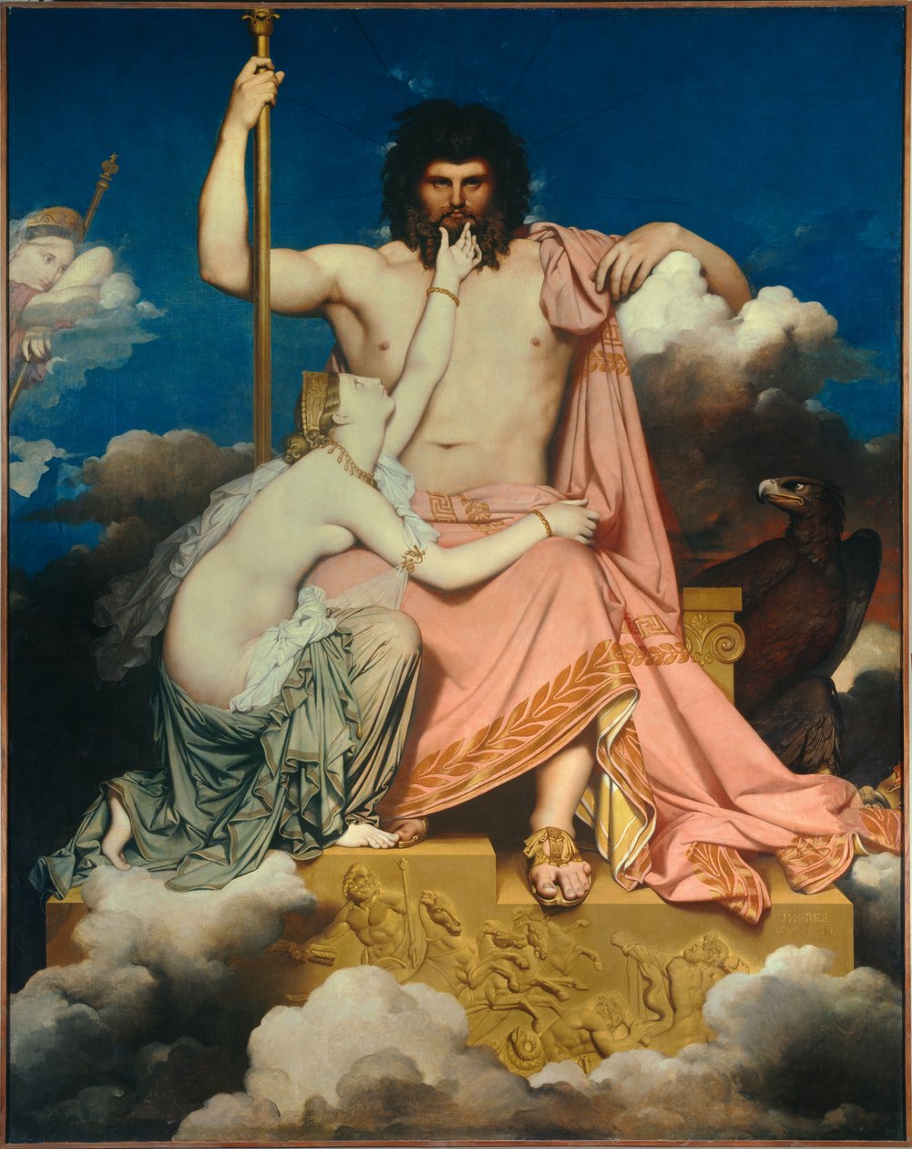 让·奥古斯特·多米尼克·安格尔（Jean Auguste Dominique Ingres，1780-1867 年）1811 年作画的木星和忒提斯。 3.2x2.6 米普罗旺斯地区艾克斯，格拉内博物馆 作者 让·奥古斯特·多米尼克·英格里斯
