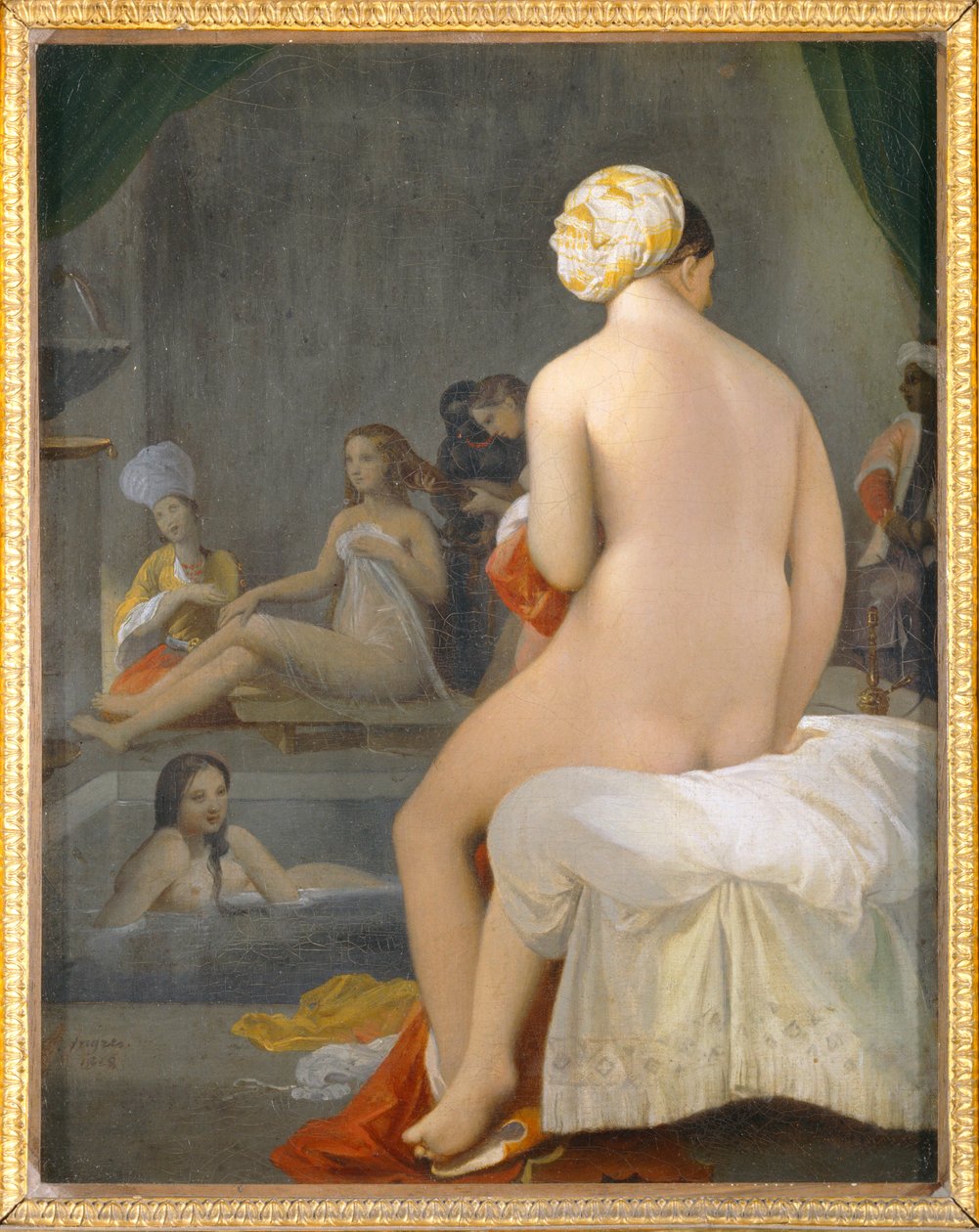La petite baigneuse.Interieur de harem - 浴女。后宫内景。1828 ... 作者 让·奥古斯特·多米尼克·英格里斯