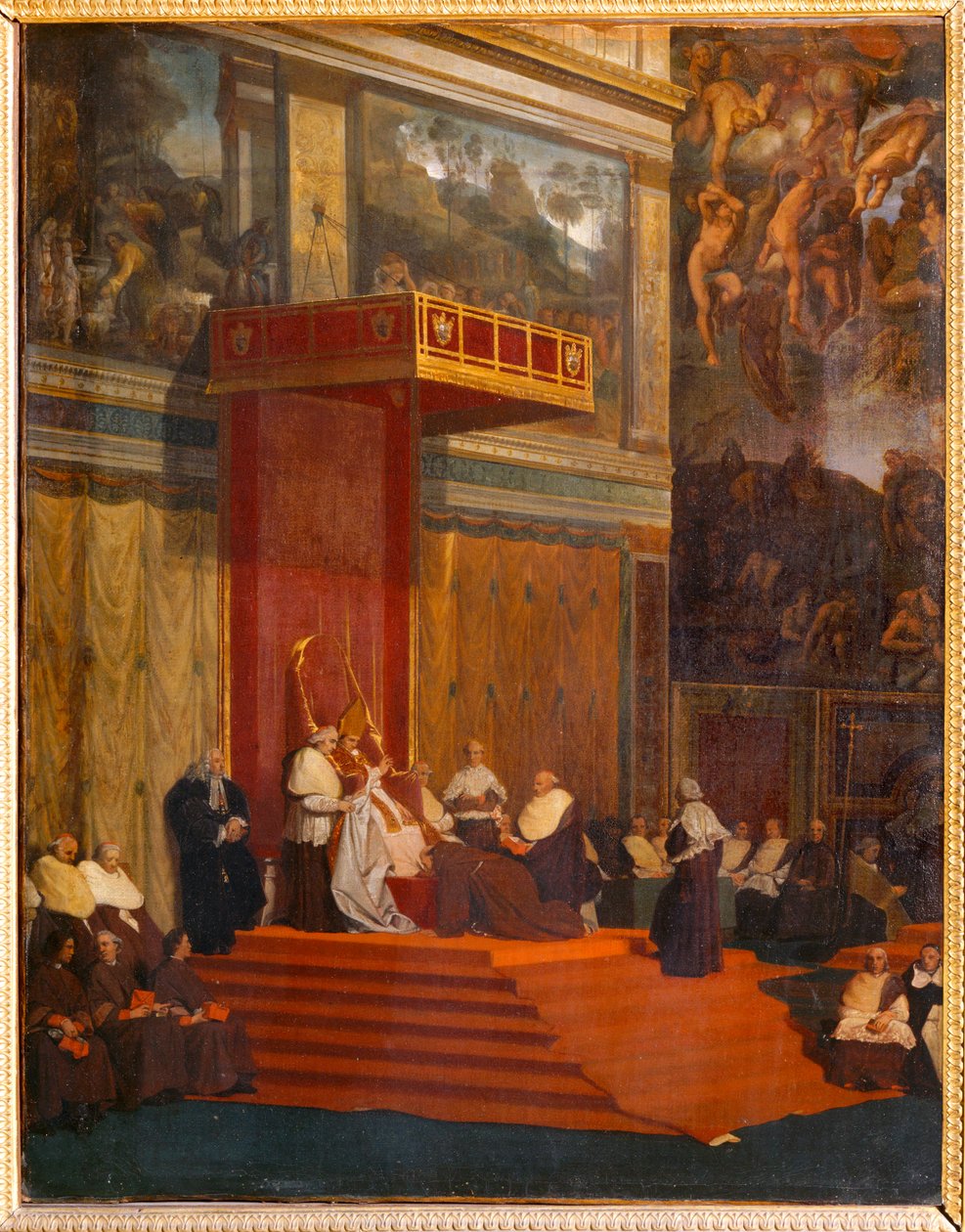 教皇庇护七世把守小教堂。1820 ... 作者 让·奥古斯特·多米尼克·英格里斯