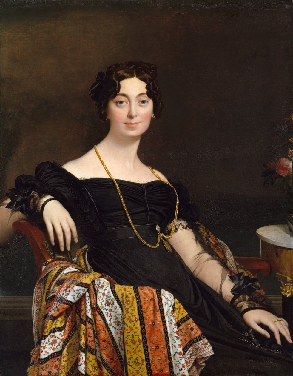 雅克·路易·勒布朗夫人弗朗索瓦·庞塞勒（1788-1839，1823）。 作者 让·奥古斯特·多米尼克·英格里斯