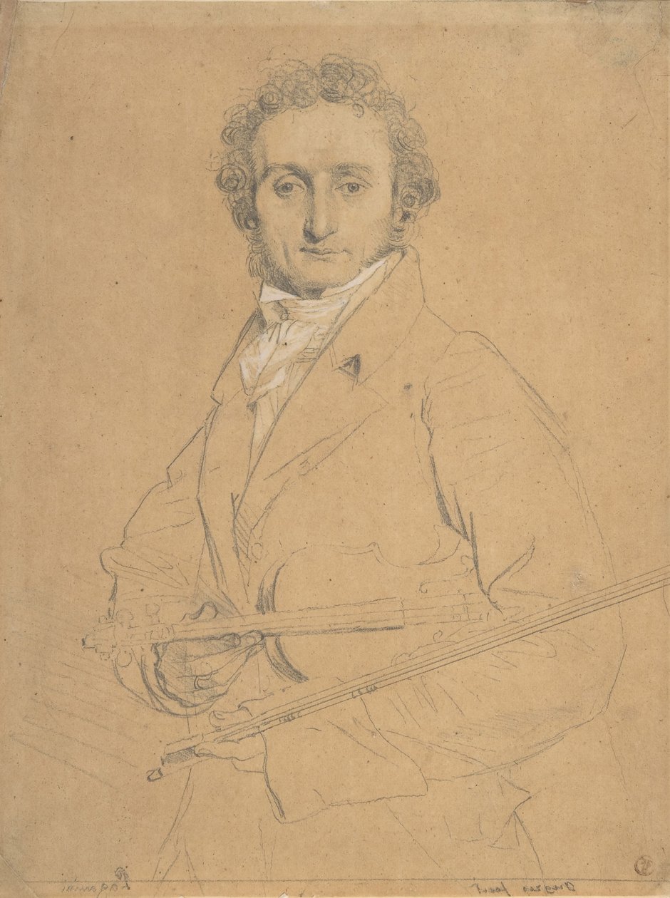 Niccolò Paganini 1784-1840，约1830年。 作者 让·奥古斯特·多米尼克·英格里斯