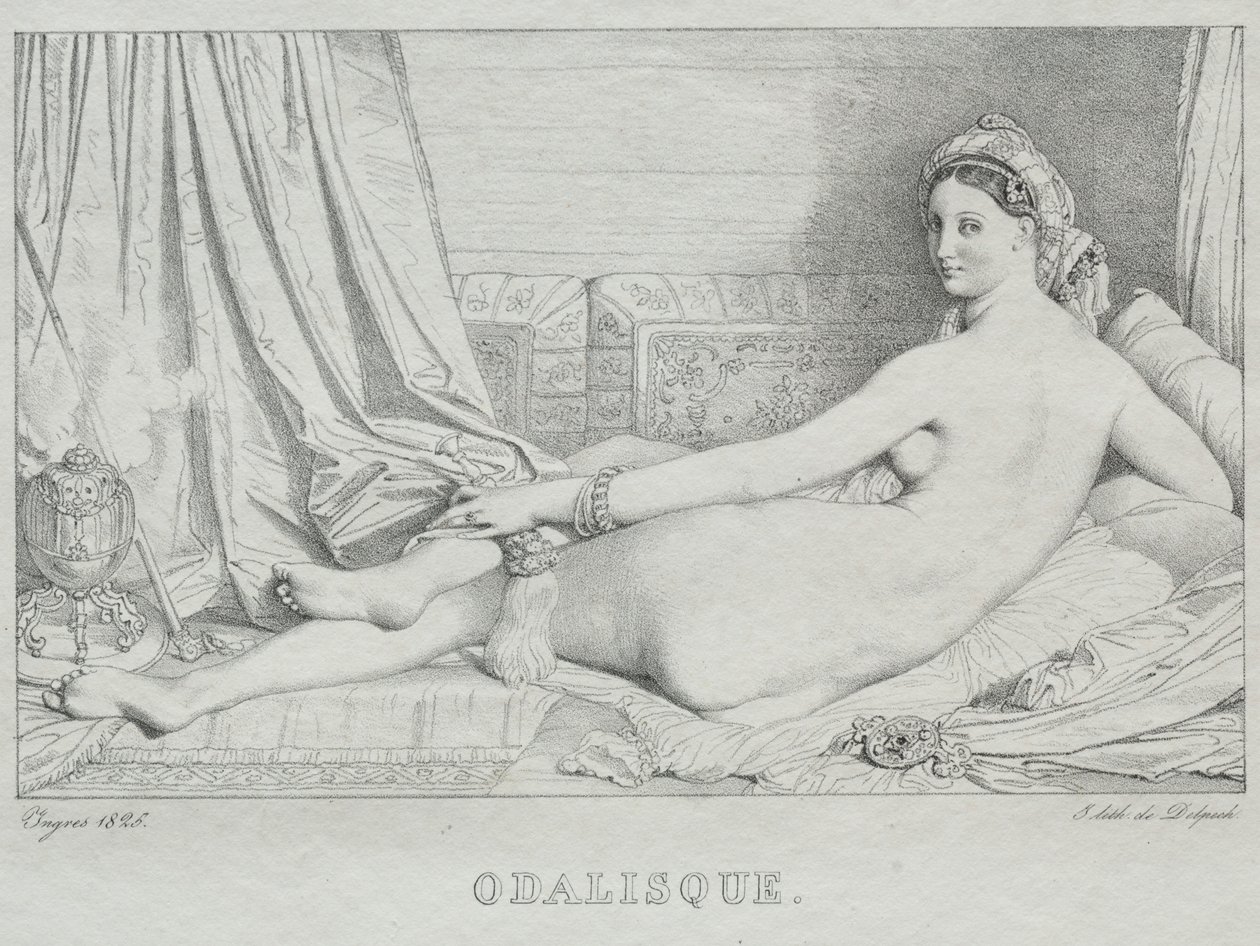Odalisque，1825年。 作者 让·奥古斯特·多米尼克·英格里斯