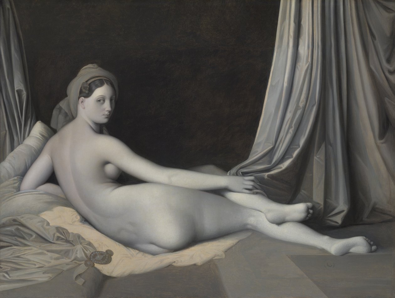 格里萨耶（Grisaille）的Odalisque 1824-34。 作者 让·奥古斯特·多米尼克·英格里斯