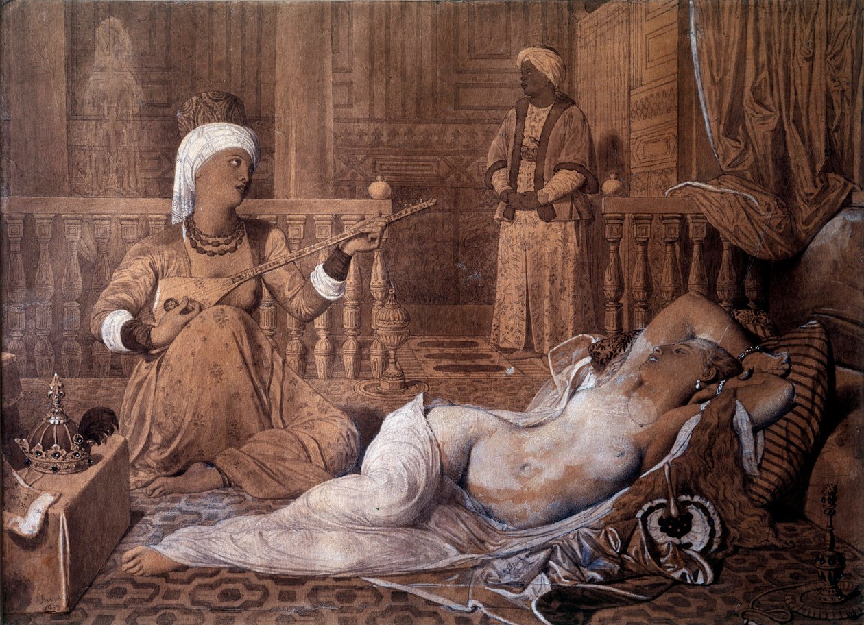 Odalisqueàl“奴隶制图，Jean Auguste Dominique Ingres 作者 让·奥古斯特·多米尼克·英格里斯
