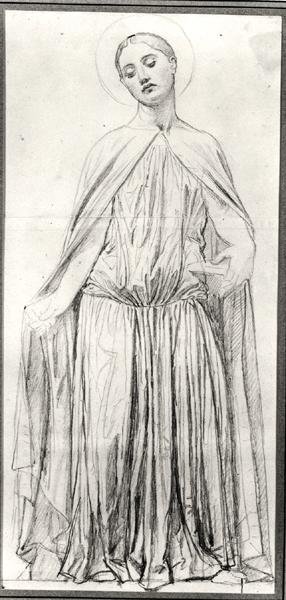 圣阿德莱德，1842年（石墨） 作者 让·奥古斯特·多米尼克·英格里斯