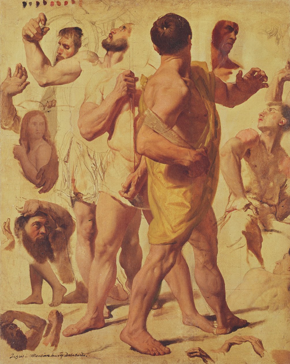 研究&39;Saint Symphorian的殉道&39;（献给Henry Delaborde，法国艺术家和艺术评论家），c.1824 作者 让·奥古斯特·多米尼克·英格里斯