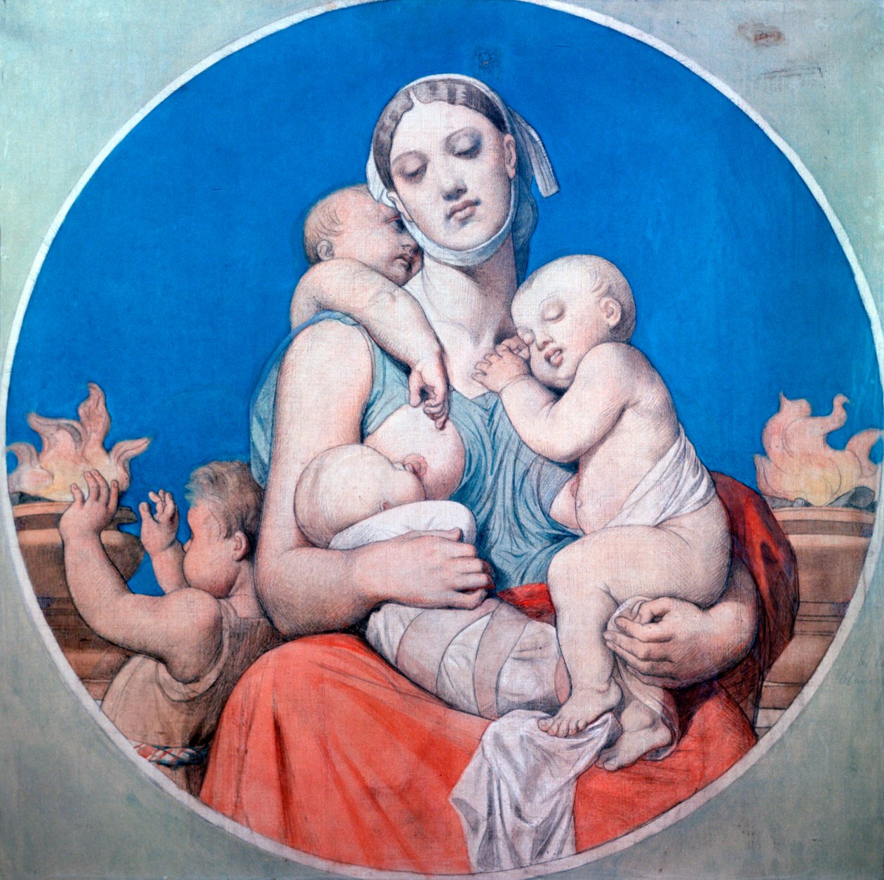 在Chapelle Saint Ferdinand中研究彩色玻璃，1833年 作者 让·奥古斯特·多米尼克·英格里斯
