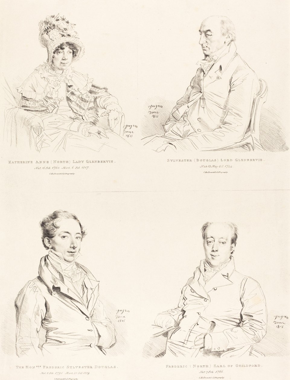Sylvester (Douglas) Lord Glenbervie; Katherine Anne (North) Glenbervie; Frederic (North) Earl of Guilford; Frederic Sylvester Douglas 作者 让·奥古斯特·多米尼克·英格里斯