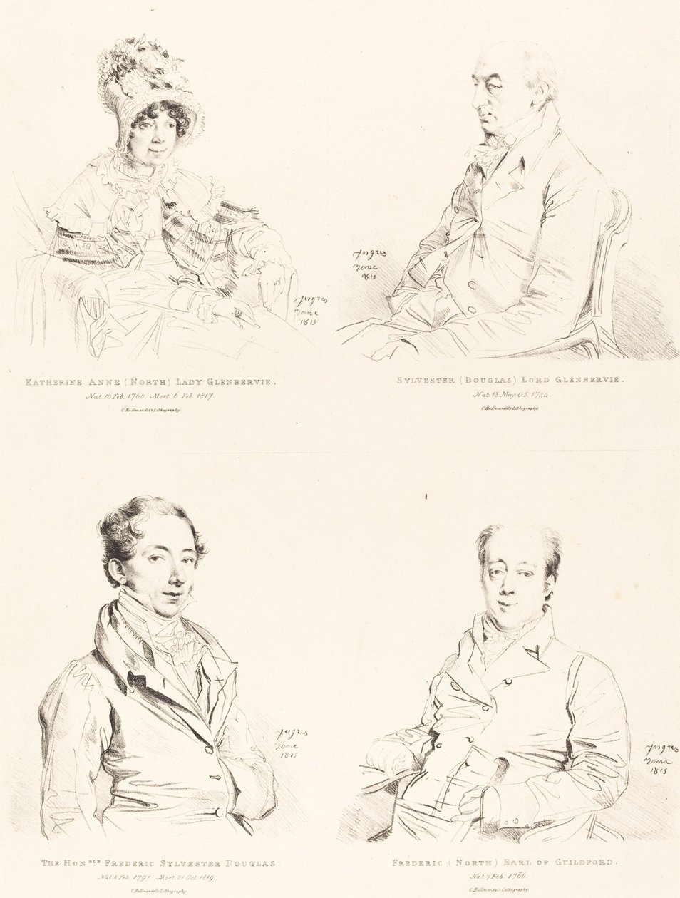 Sylvester (Douglas) Lord Glenbervie; Katherine Anne (North) Glenbervie; Frederic (North) Earl of Guilford; Frederic Sylvester Douglas 作者 让·奥古斯特·多米尼克·英格里斯