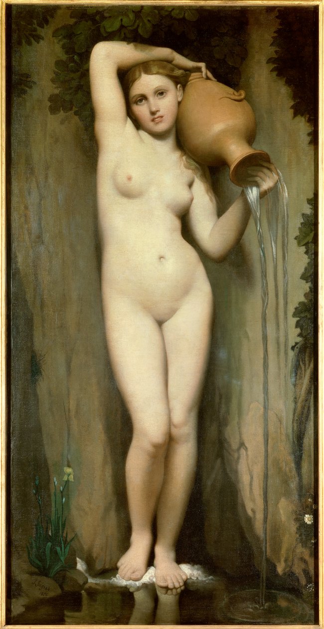让-奥古斯特·多米尼克·安格尔（Jean-Auguste Dominique Ingres，1780-1867 年）1856 年暗淡 1.63 x 0.80 的绘画来源。 巴黎。 奥赛博物馆 作者 让·奥古斯特·多米尼克·英格里斯
