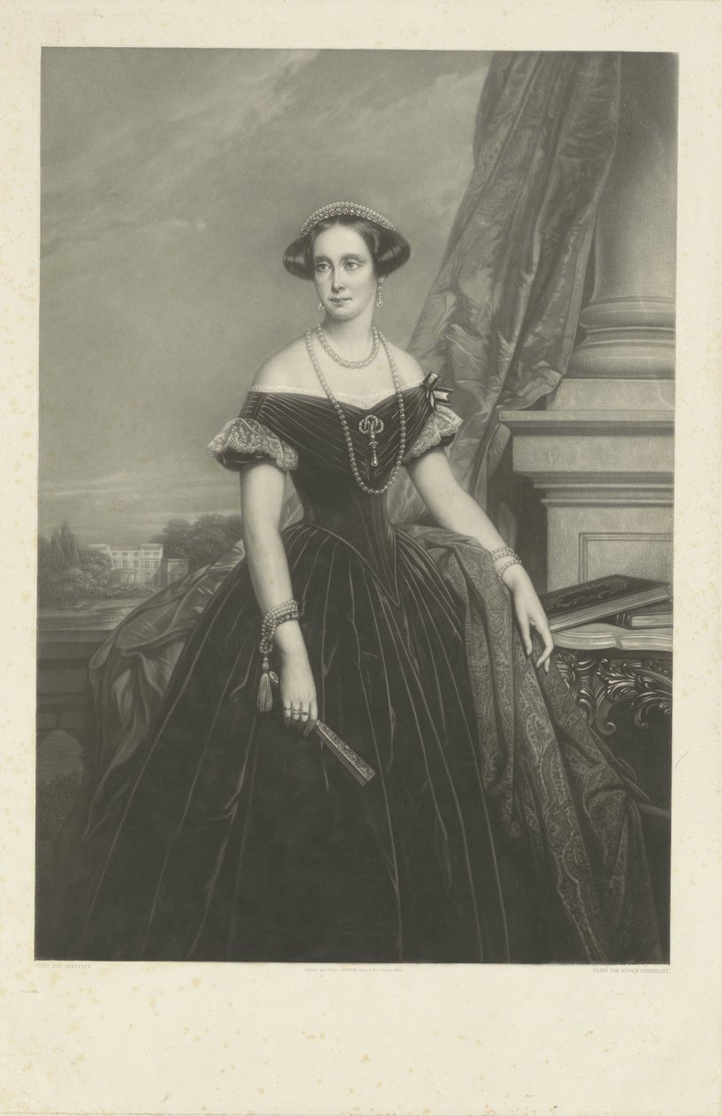 Portret van Louisa Aug. Wilh. Amalia van Pruisen, gemalin van Prins Frederik zonder onderschrift naar Nic. De Keyser 作者 让·巴蒂斯特·阿尔弗雷德·科尼利埃