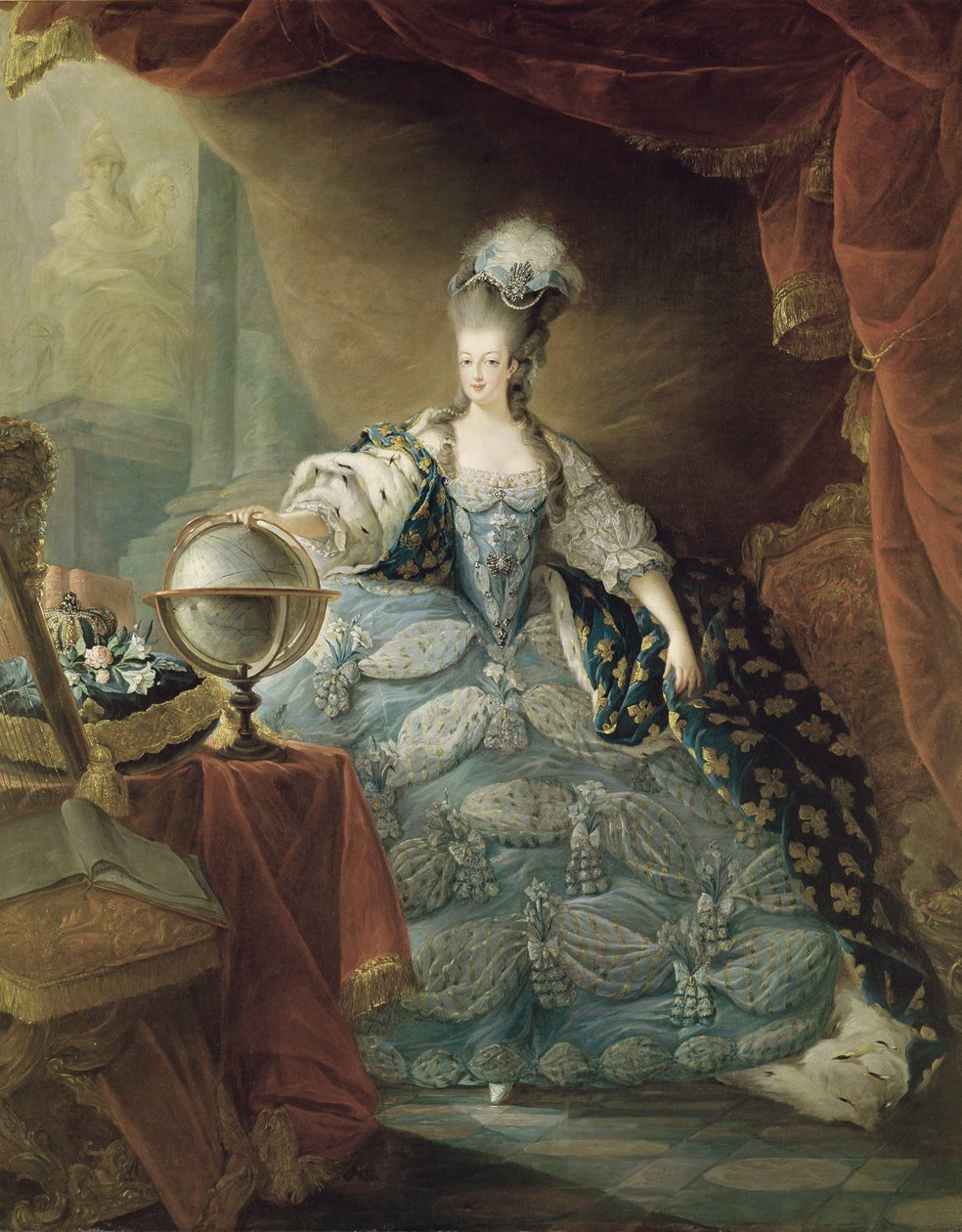 玛丽·安托瓦内特（1755-93）法国女王的肖像，1775年 作者 让·巴蒂斯特（Jean Baptiste）Andre Gautier D'Agoty