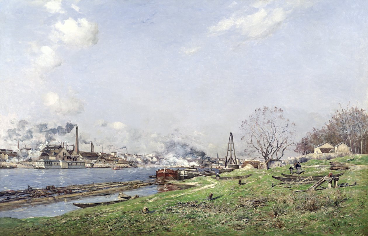 1892年在Conflans-Charenton的塞纳河 作者 让·巴蒂斯特·安托万·吉耶梅