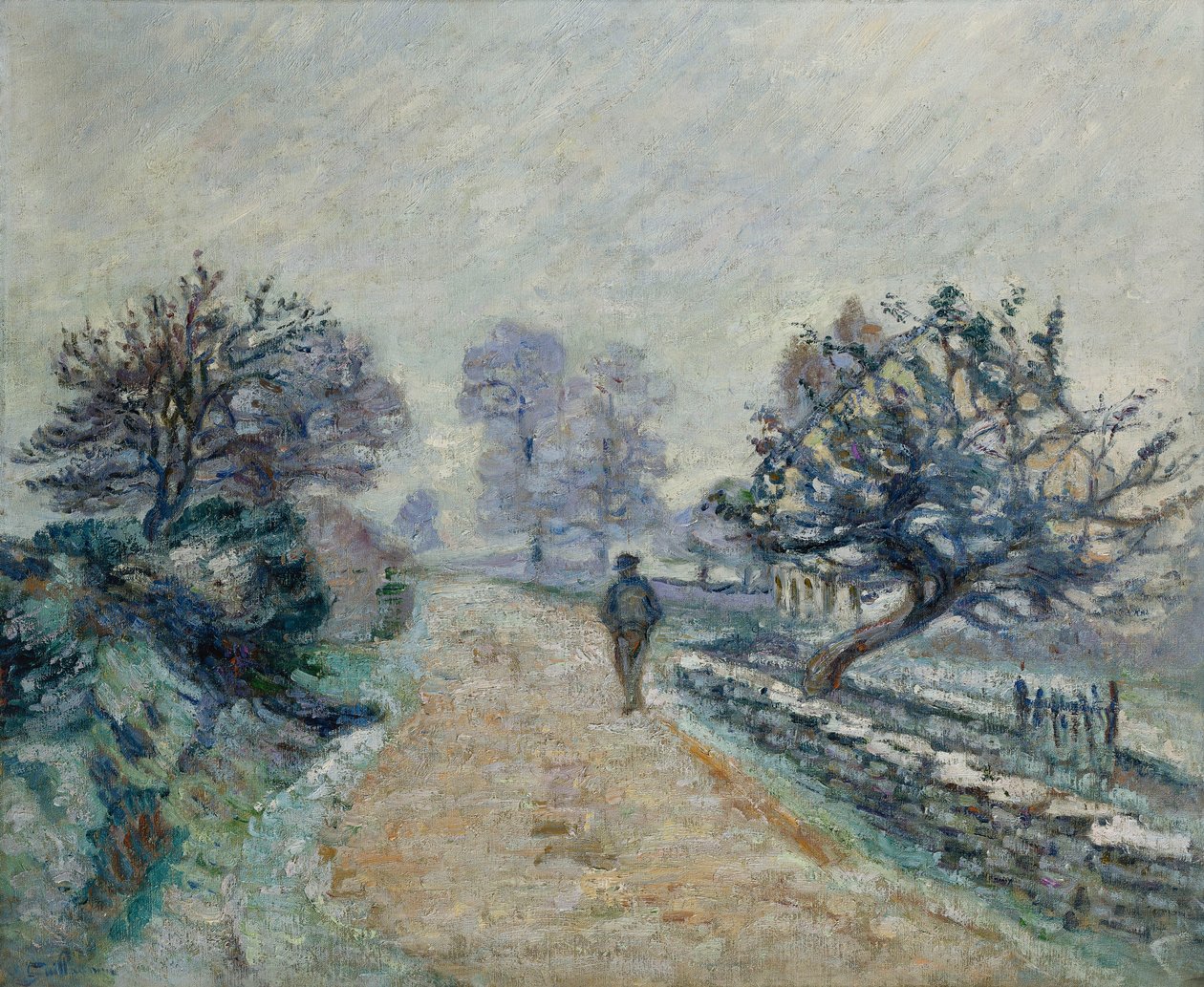 克罗扎德路，小雾和霜冻； Route de Crozard，Petit Brouillard和Gelee Blanche，1910年 作者 让·巴蒂斯特·阿曼德·纪尧姆