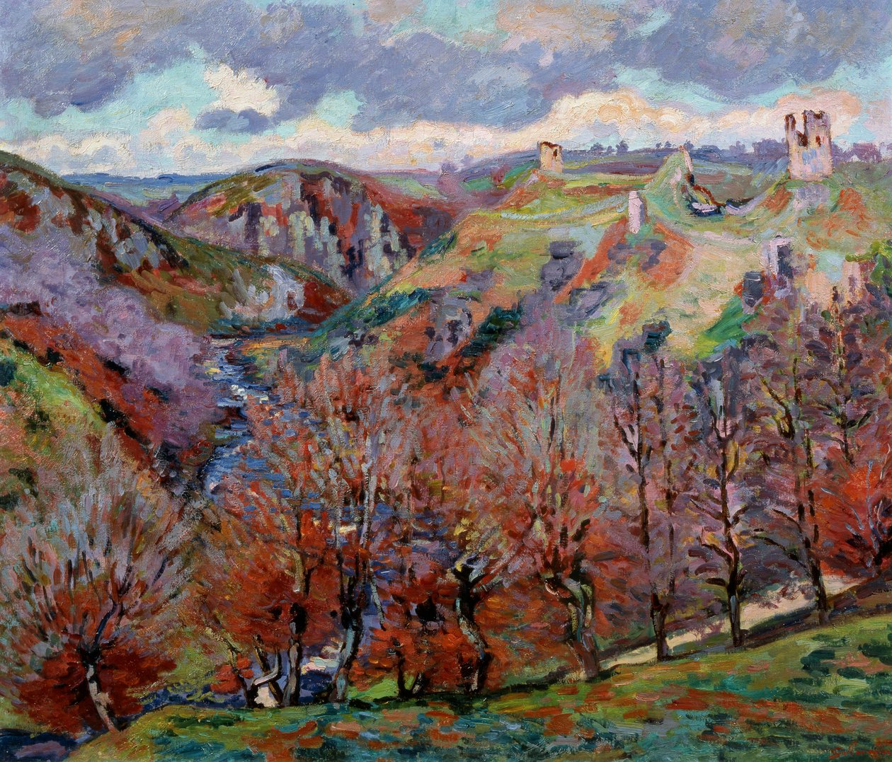 带废墟的风景，1897年。 作者 让·巴蒂斯特·阿曼德·纪尧姆