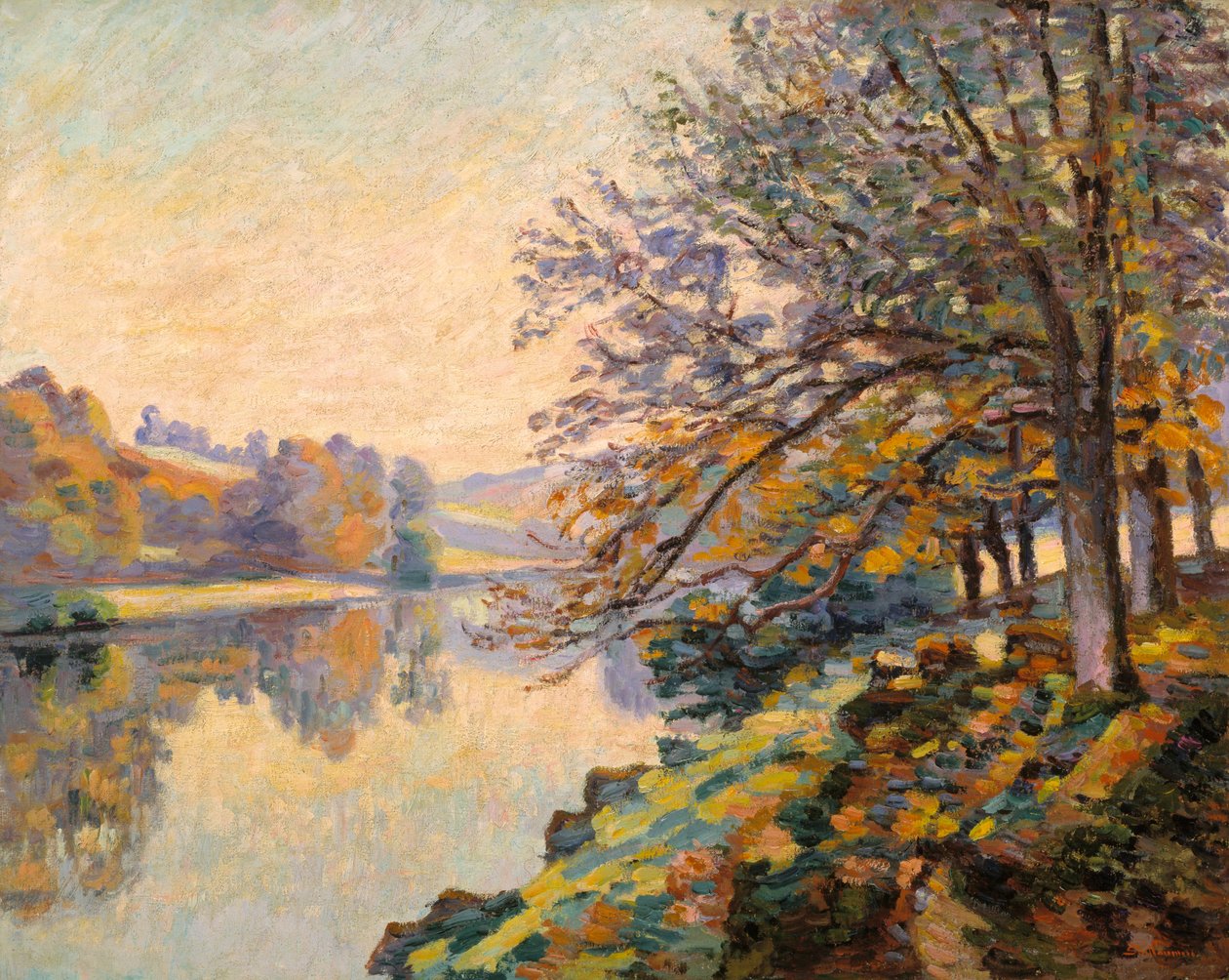 河岸，秋天，c.1910（布面油画） 作者 让·巴蒂斯特·阿曼德·纪尧姆