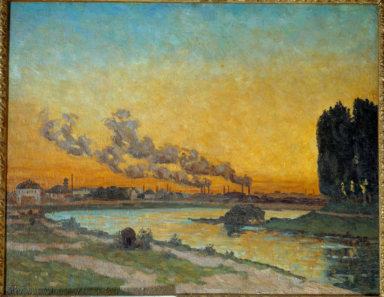 伊夫里的夕阳 让-巴蒂斯特-阿尔芒-纪尧姆(1841-1927)的画作 19世纪 太阳。0,65x0,81米 巴黎，奥赛博物馆 作者 让·巴蒂斯特·阿曼德·纪尧姆