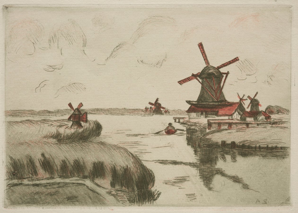 萨阿丹（Saardam）风景，1909年。 作者 让·巴蒂斯特·阿曼德·纪尧姆