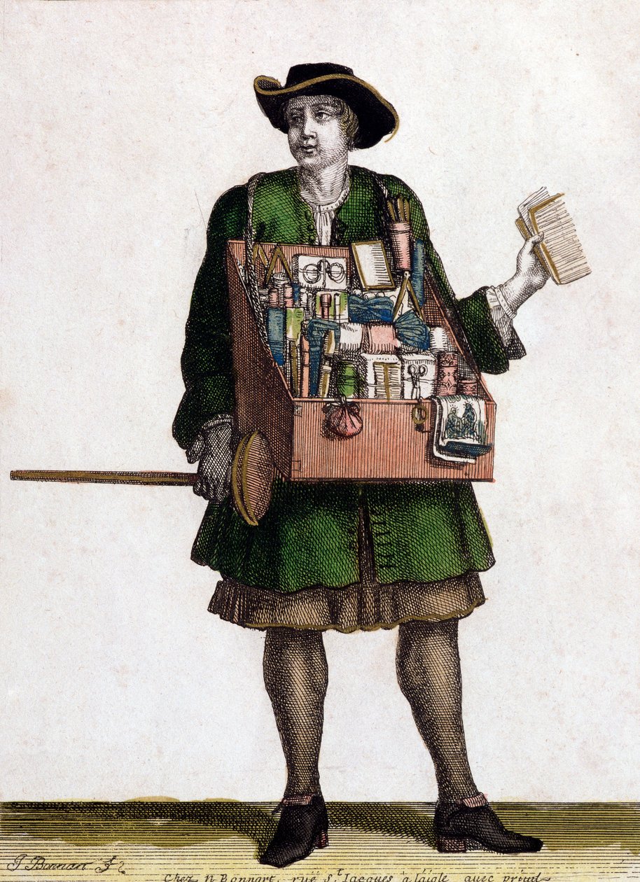 Haberdasher（彩色雕刻） 作者 让·巴蒂斯特·波纳特
