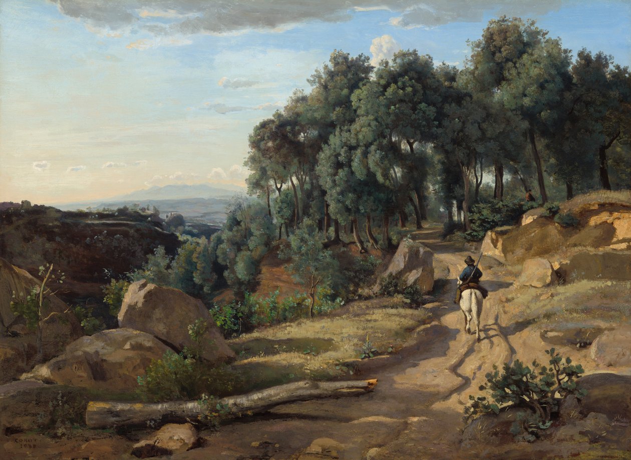 沃尔特拉附近的风景，1838年。 作者 让·巴蒂斯特·卡米尔·科罗