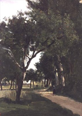 在Chaville附近的树林大道，1824年 作者 让·巴蒂斯特·卡米尔·科罗