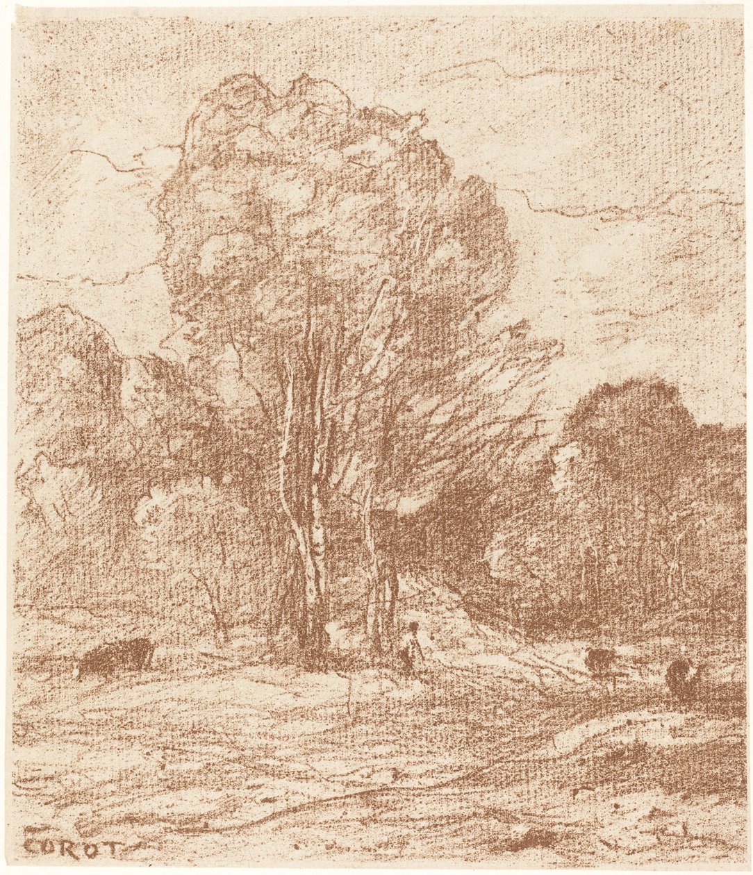 打瞌睡的牛 Le Dormoir des vaches, 1871年。 作者 让·巴蒂斯特·卡米尔·科罗