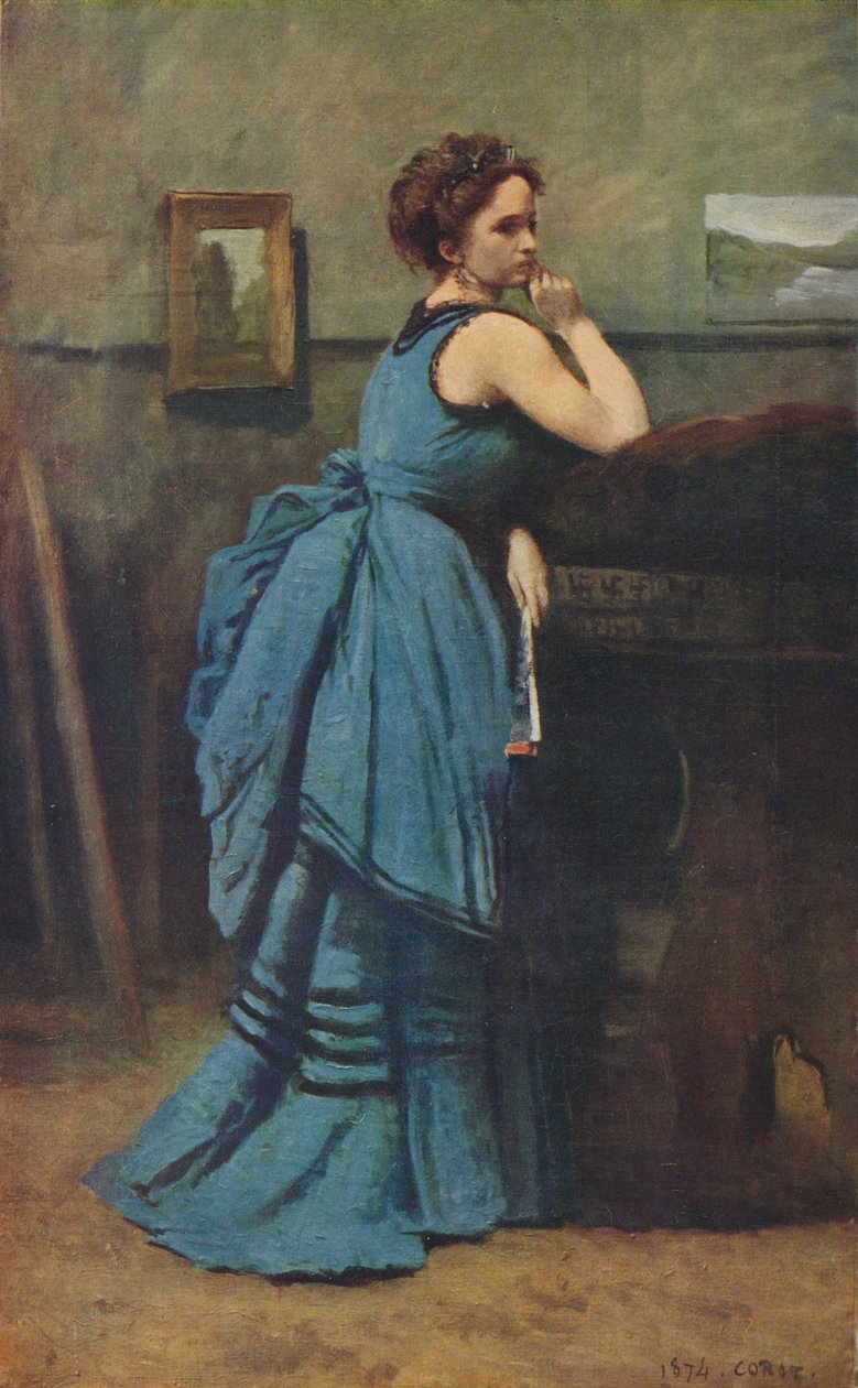 穿蓝色衣服的女人，1874年，1939年 作者 让·巴蒂斯特·卡米尔·科罗