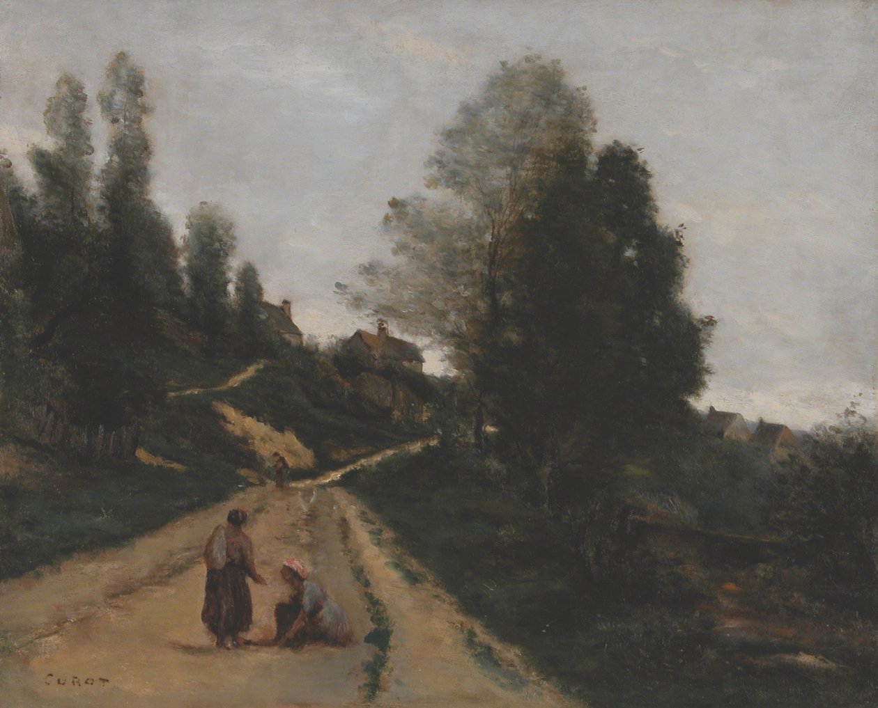 法语：Gouvieux, près Chantilly.上行之路 作者 让·巴蒂斯特·卡米尔·科罗