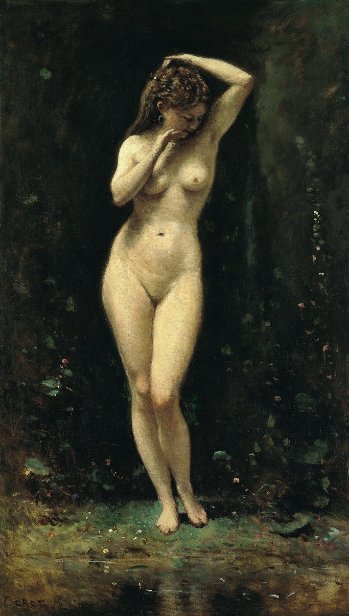 法语  Le Bain de Diane (La Fontaine) 《黛安娜沐浴》（《喷泉） 作者 让·巴蒂斯特·卡米尔·科罗