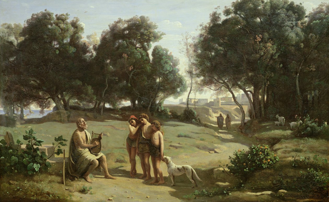 1845年荷马和牧羊人在风景中 作者 让·巴蒂斯特·卡米尔·科罗