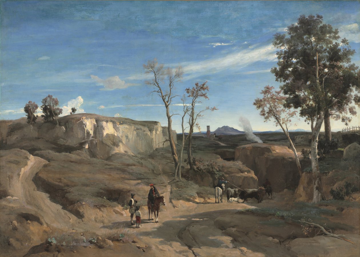 罗马Campagna的La Cervara，约1830-1831年 作者 让·巴蒂斯特·卡米尔·科罗