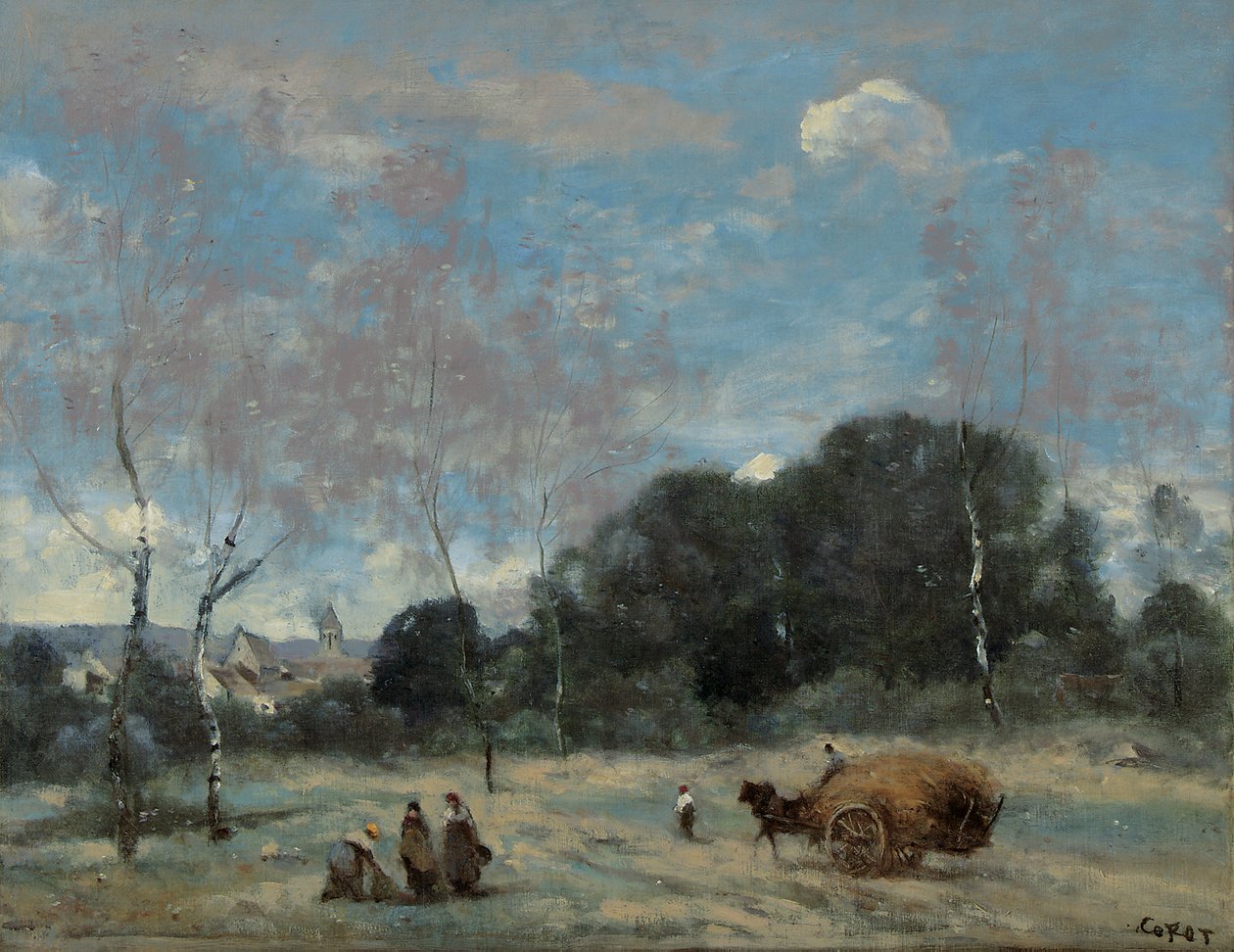 La Rentree des Foins a Marcoussis，1870-74年 作者 让·巴蒂斯特·卡米尔·科罗