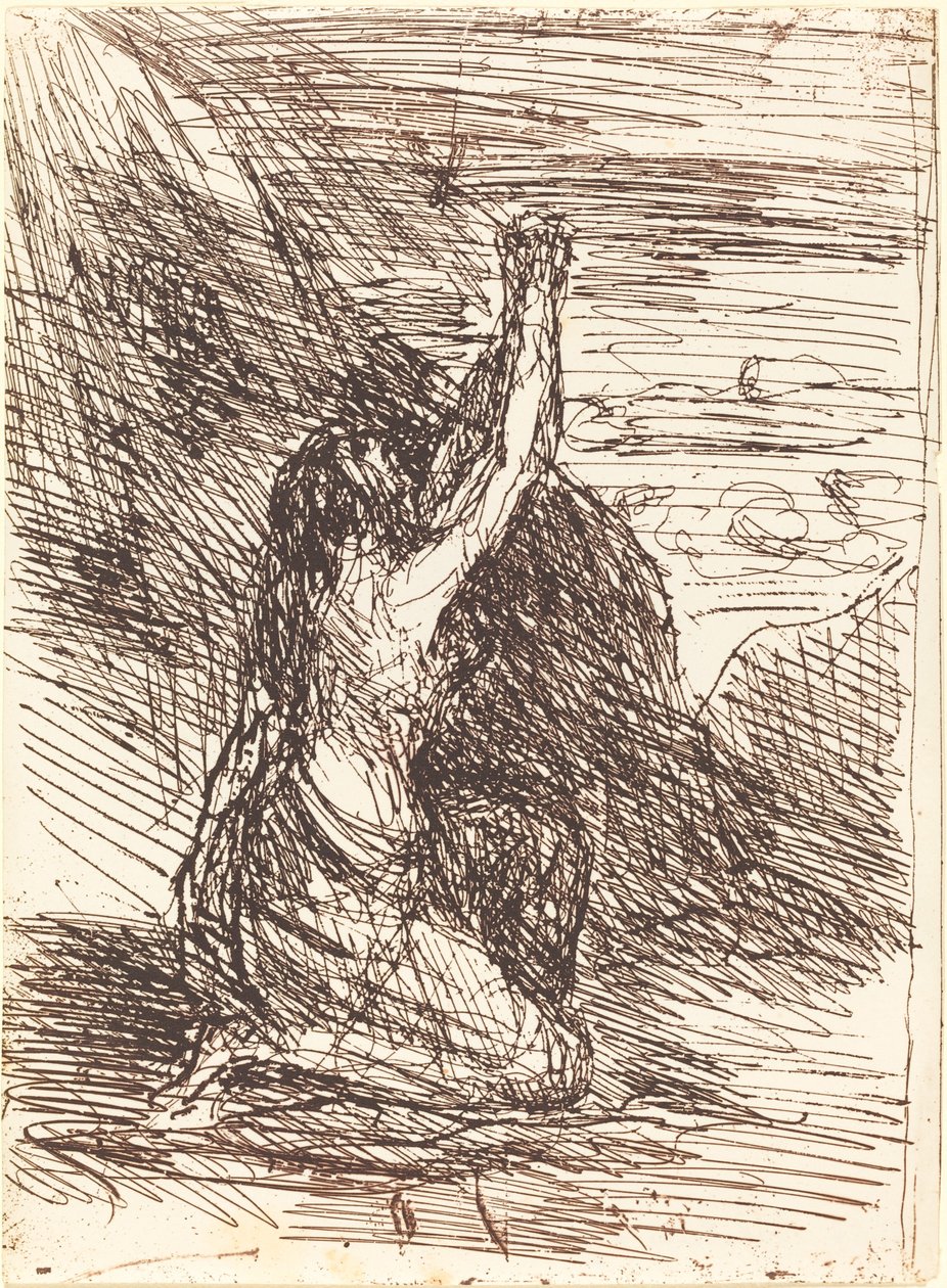 跪在地上的抹大拉的马利亚（Madeleine a genoux）。 作者 让·巴蒂斯特·卡米尔·科罗