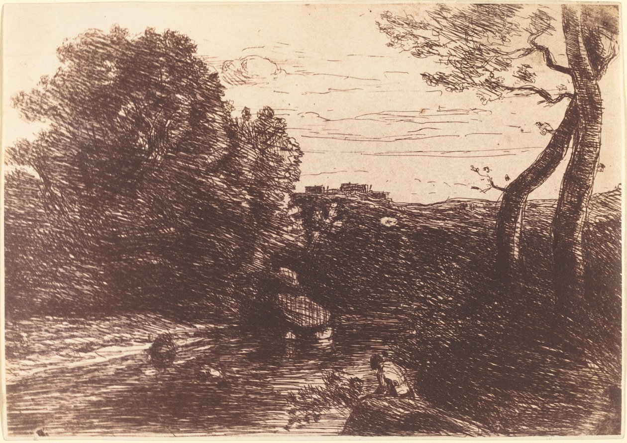 牧羊人的浴室 Le Bain du berger, 1853年。 作者 让·巴蒂斯特·卡米尔·科罗
