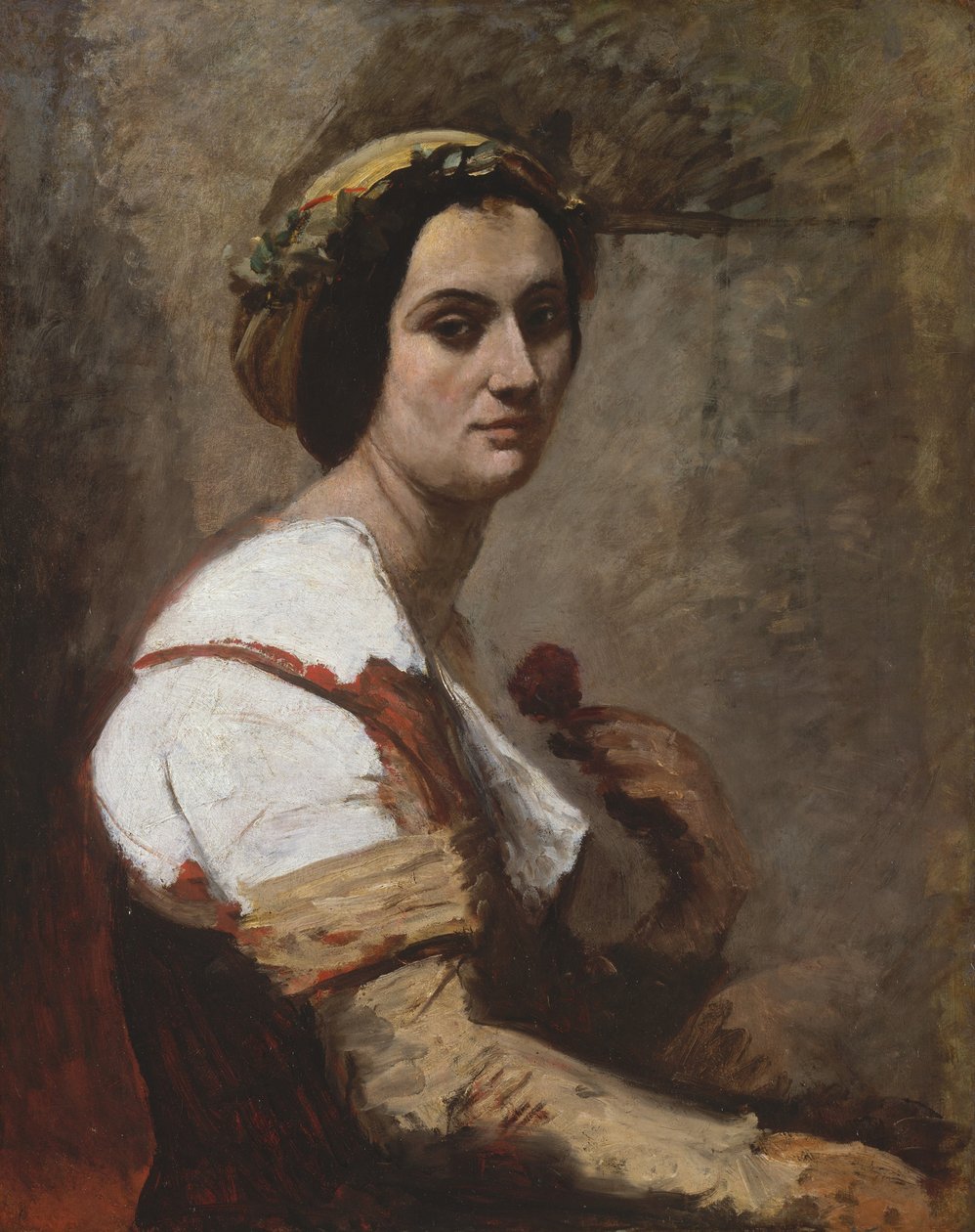 西比勒（Sibylle），约1870年（布面油画） 作者 让·巴蒂斯特·卡米尔·科罗