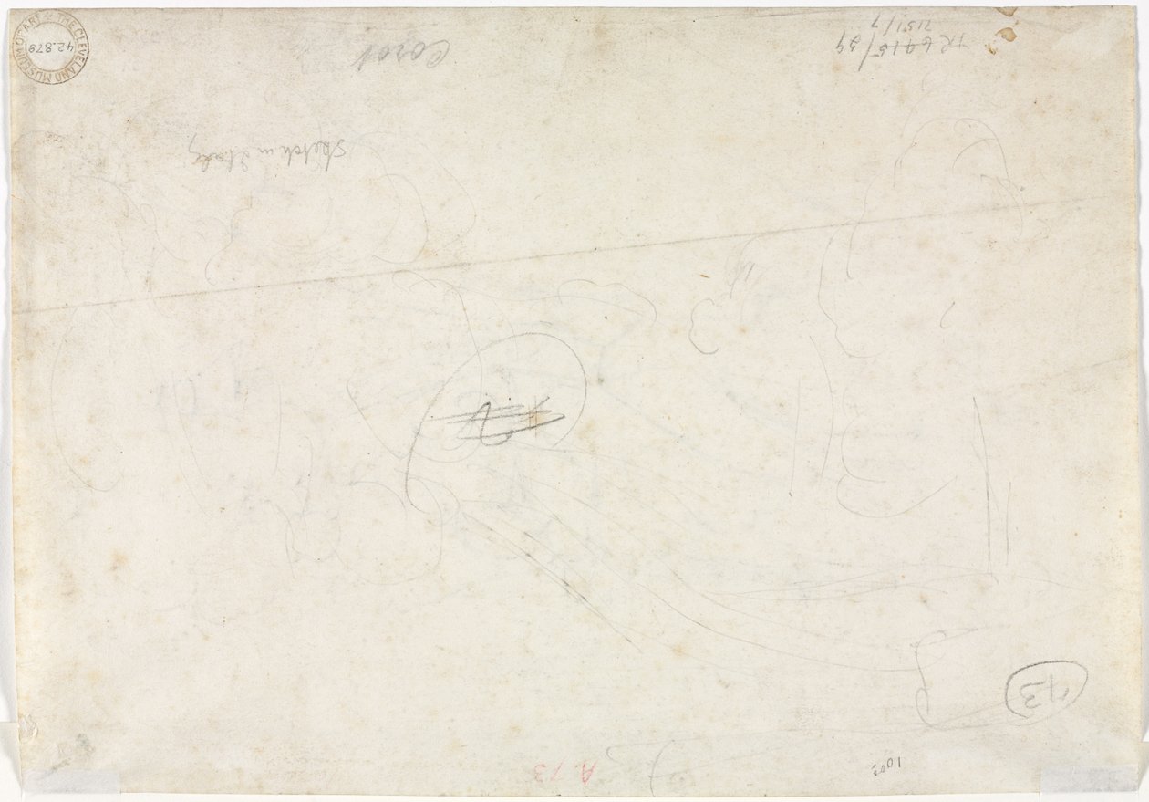 风景画素描，1827年。 作者 让·巴蒂斯特·卡米尔·科罗