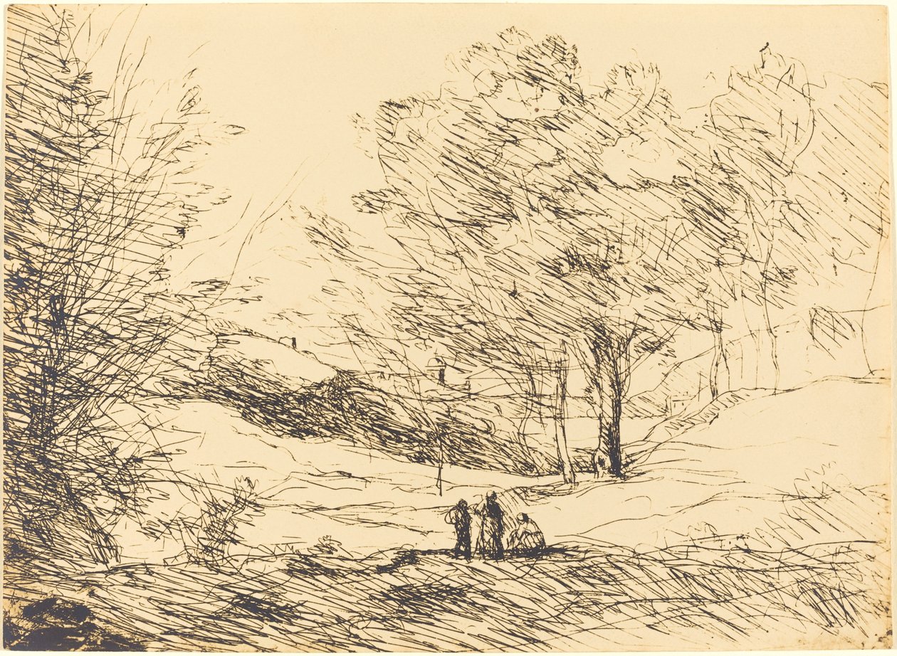 马焦雷湖的纪念品 Souvenir du Lac Majeur, 1871. 作者 让·巴蒂斯特·卡米尔·科罗