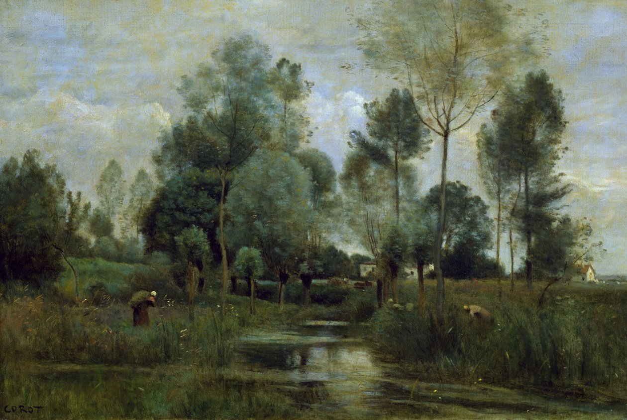 春天，让·巴蒂斯特·卡米尔·柯罗 (Jean-Baptiste-Camille Corot) (1796-1875) 作者 让·巴蒂斯特·卡米尔·科罗
