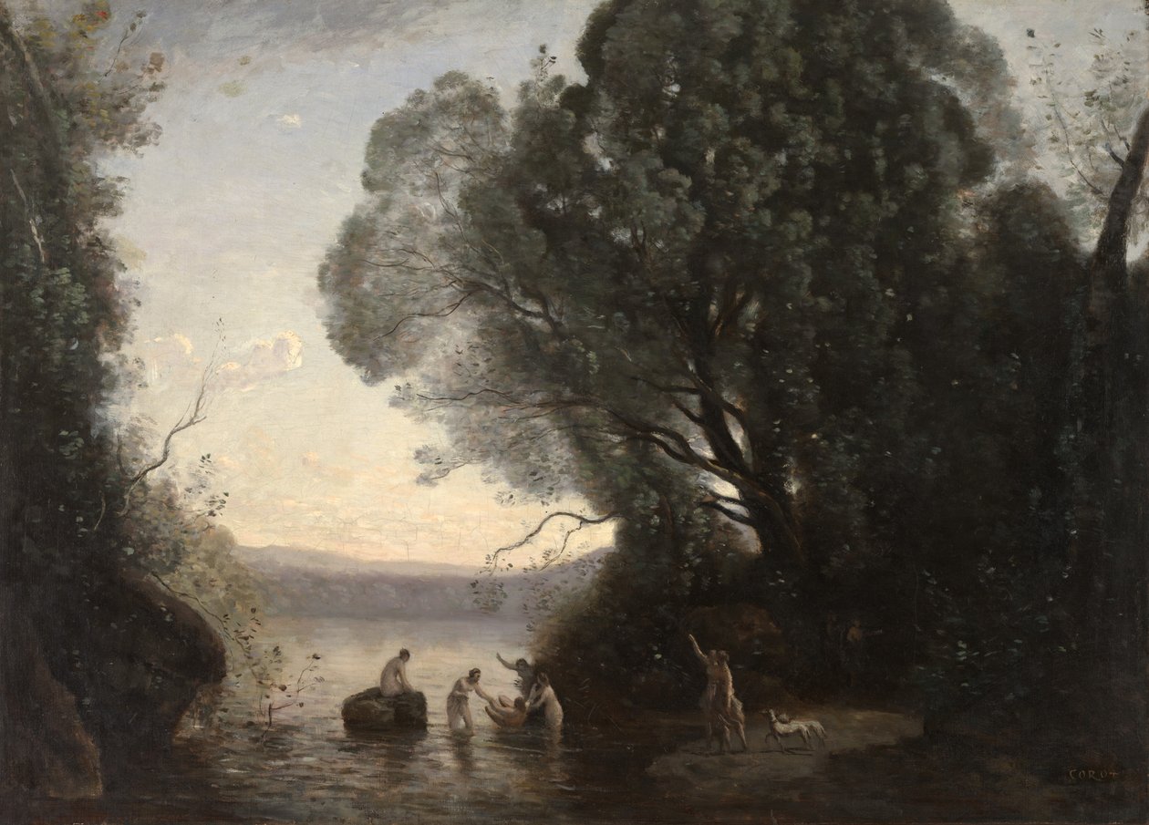 戴安娜浴场（Le Bain de Diane），约1855年（布面油画） 作者 让·巴蒂斯特·卡米尔·科罗