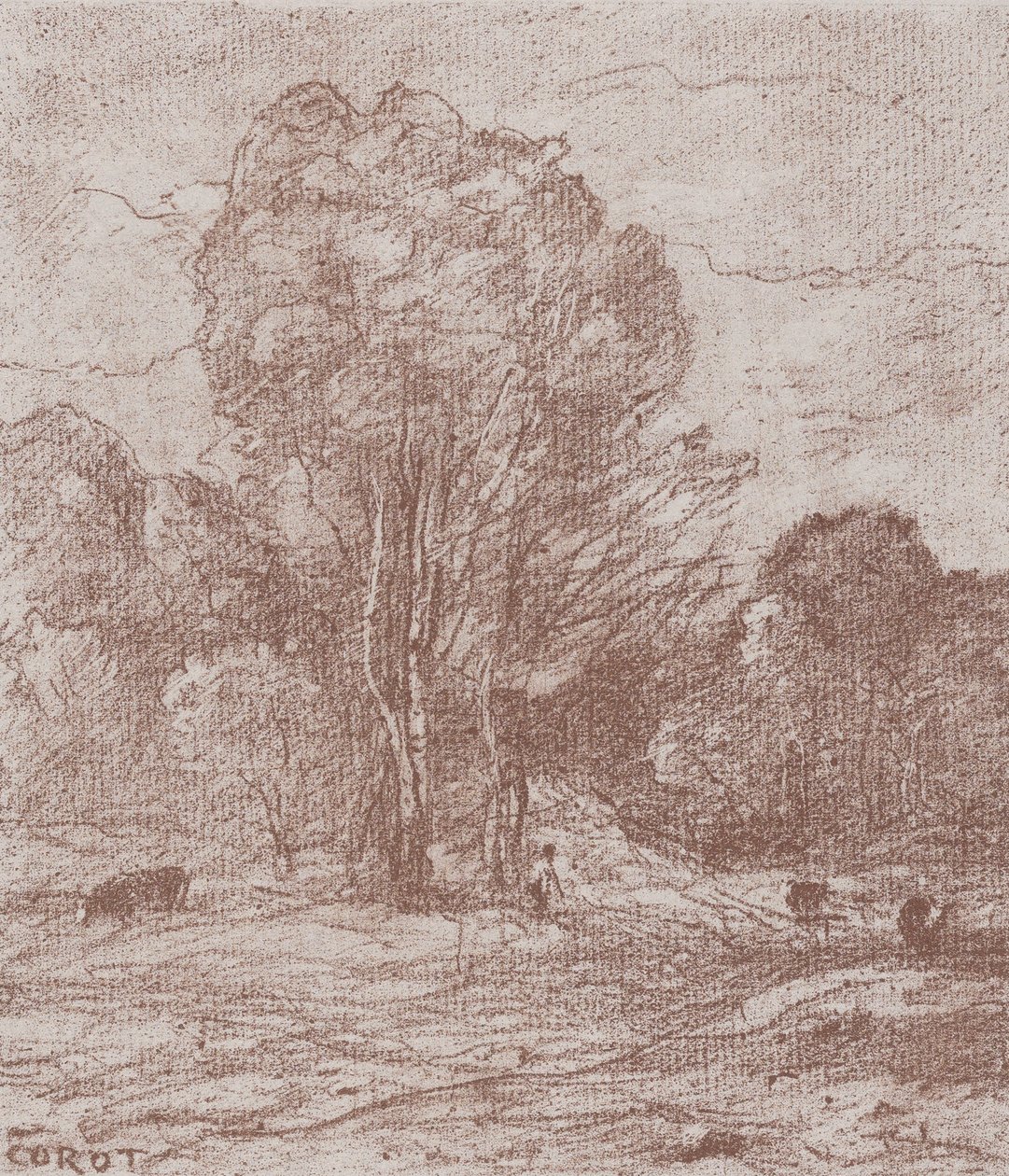 奶牛的休息场所 Le Dormoir des vâches, 1871年。 作者 让·巴蒂斯特·卡米尔·科罗