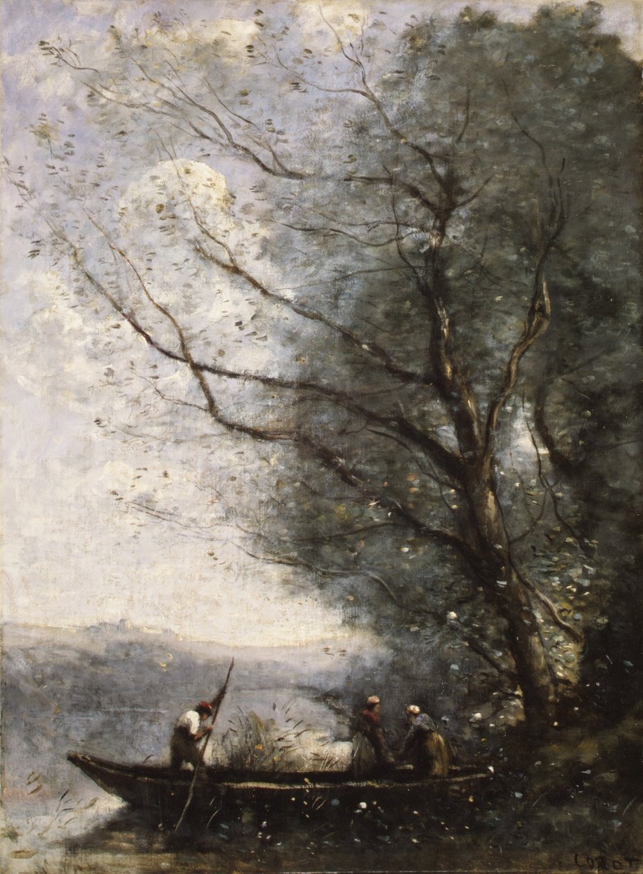 渡轮手，约1865年（布面油画） 作者 让·巴蒂斯特·卡米尔·科罗
