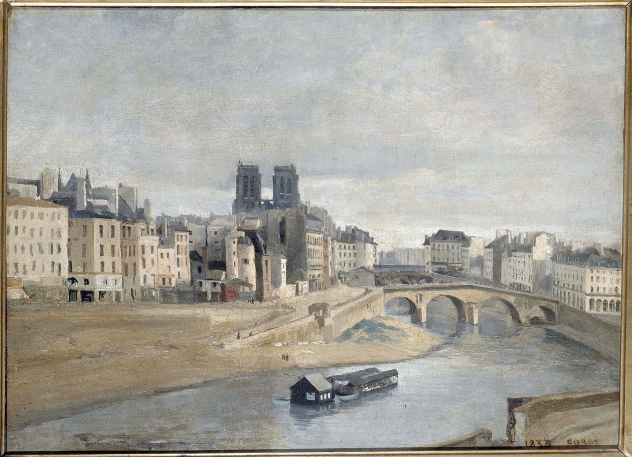 塞纳河和Quai des Orfevres，1835年 作者 让·巴蒂斯特·卡米尔·科罗