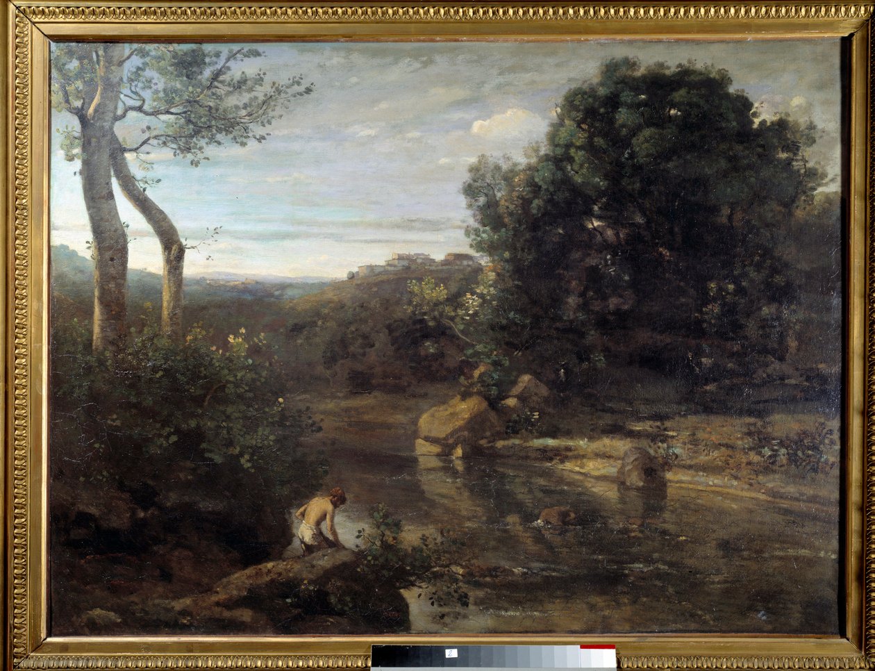 Camille Corot (1796-1875) 1848 年画的牧羊人浴场。 0,87x1,17 m Douai, 沙特尔博物馆 作者 让·巴蒂斯特·卡米尔·科罗