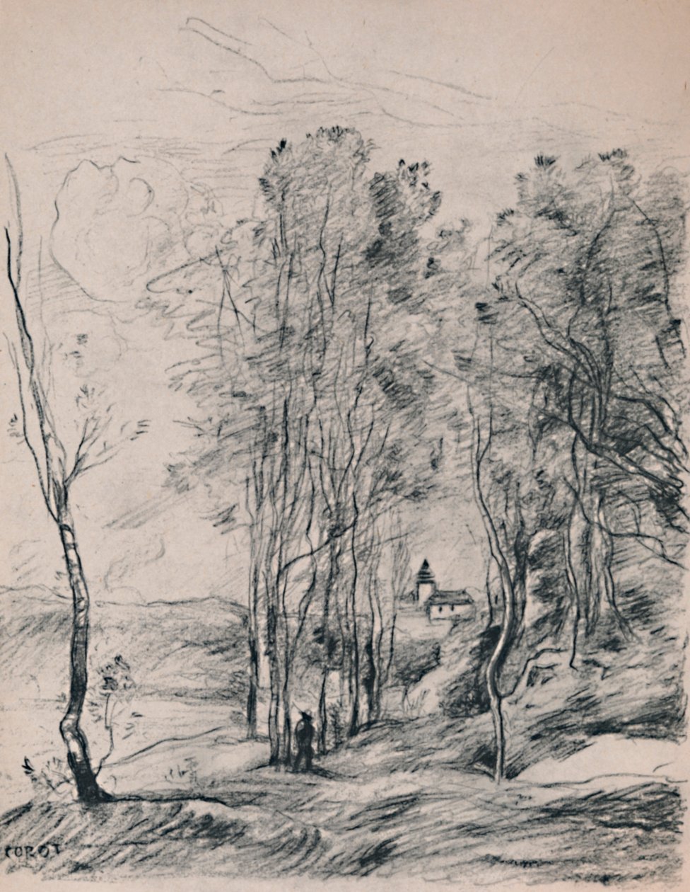 圣尼古拉斯·莱斯·阿拉斯的尖顶，建于1870年代，1946年 作者 让·巴蒂斯特·卡米尔·科罗