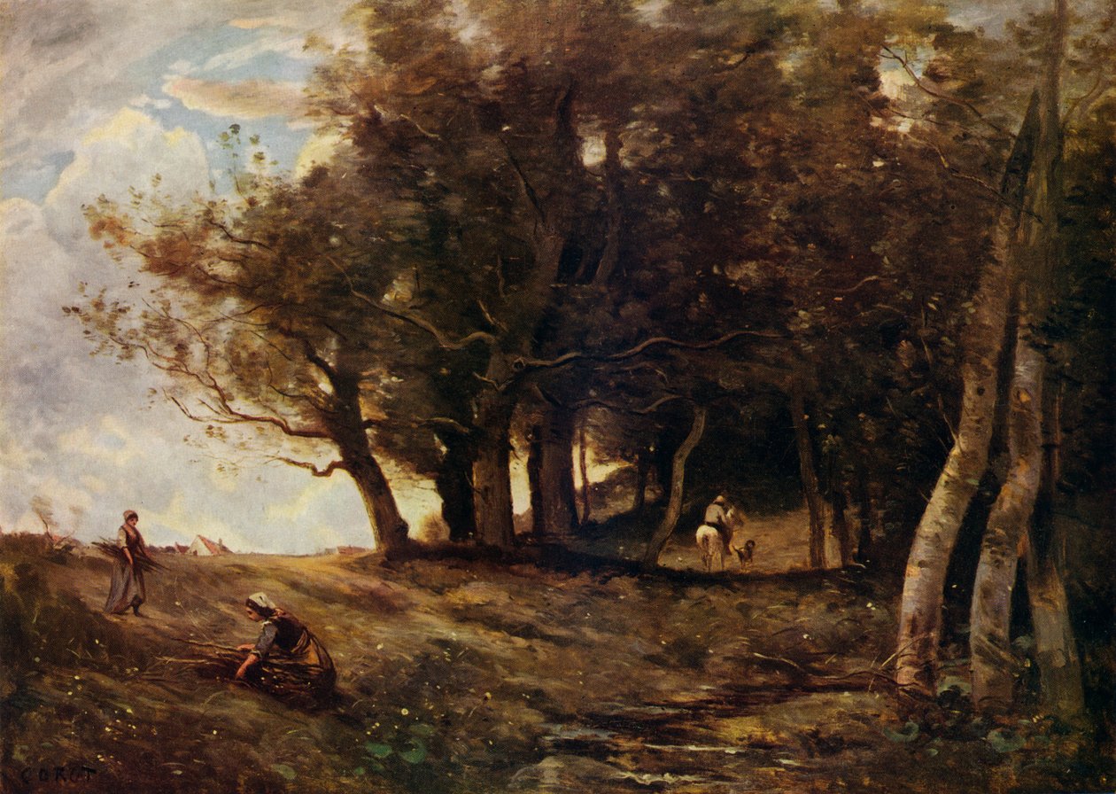 木材收集者，c1843 作者 让·巴蒂斯特·卡米尔·科罗