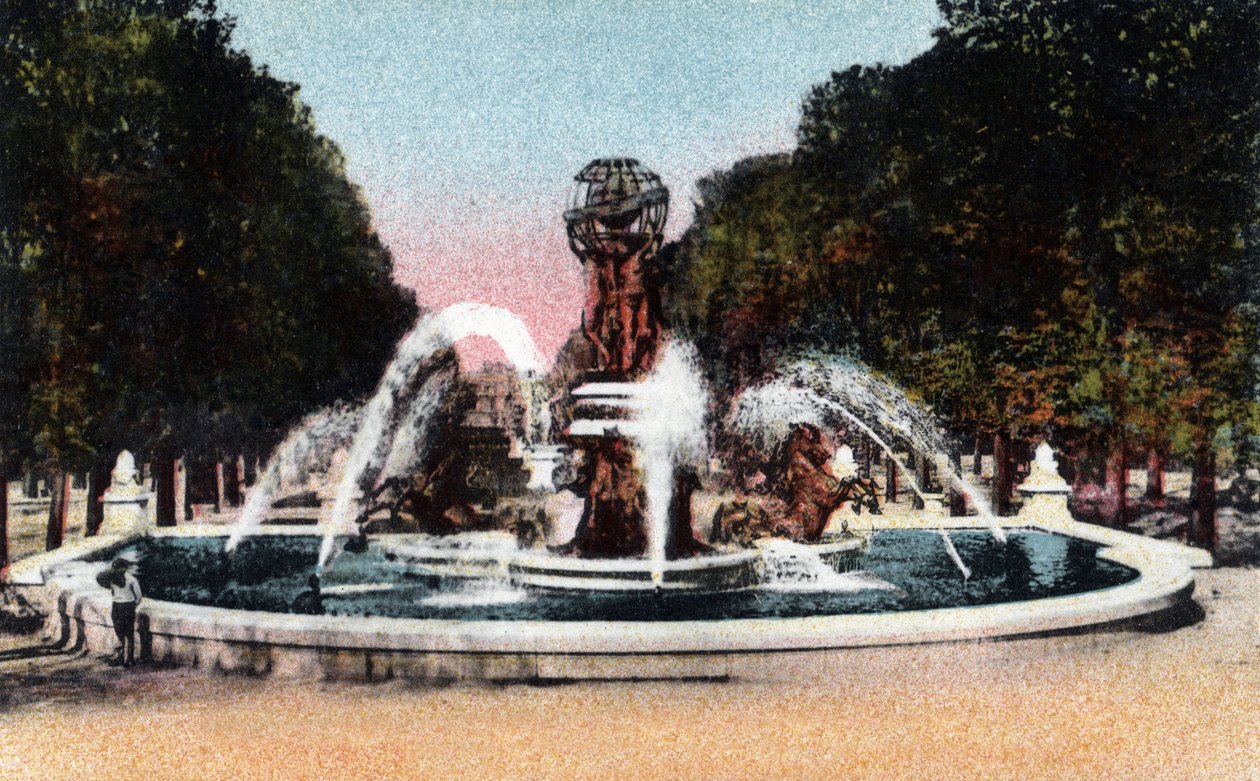 Paris: view of the fountain of the four parts of the world (four parts of the world), or fountain of the observatory or the Carpeaux fountain on the Place Camille Jullian, Jardin du Luxembourg, built between 1867 and 1874 by architect Gabriel Davioud (1824 作者 让·巴蒂斯特·卡尔佩