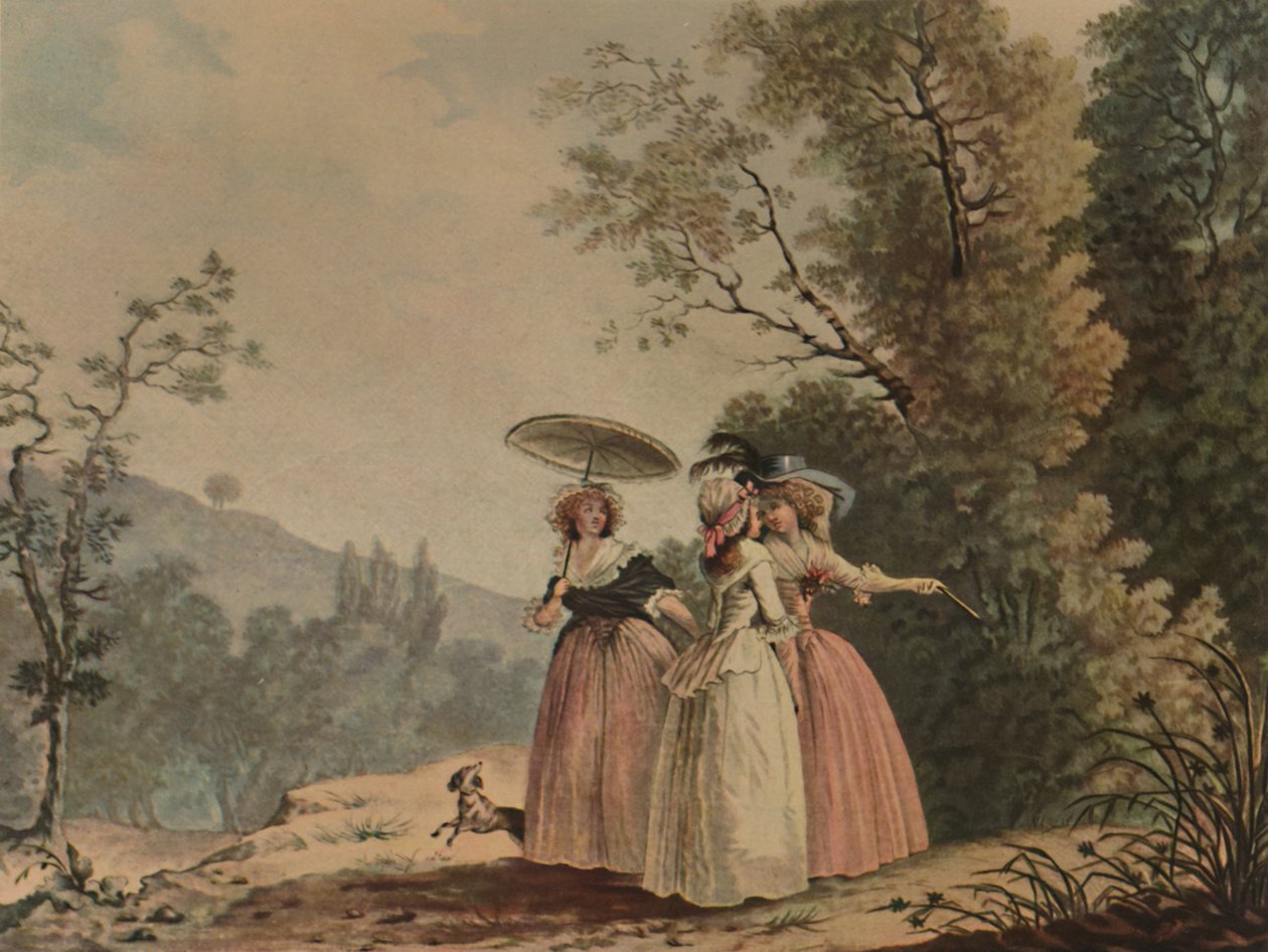 La Graces Parisiennes Au Bois De Vincennes，1790年，1913年 作者 让-巴蒂斯特·沙皮（Jean-Baptiste Chapuy）