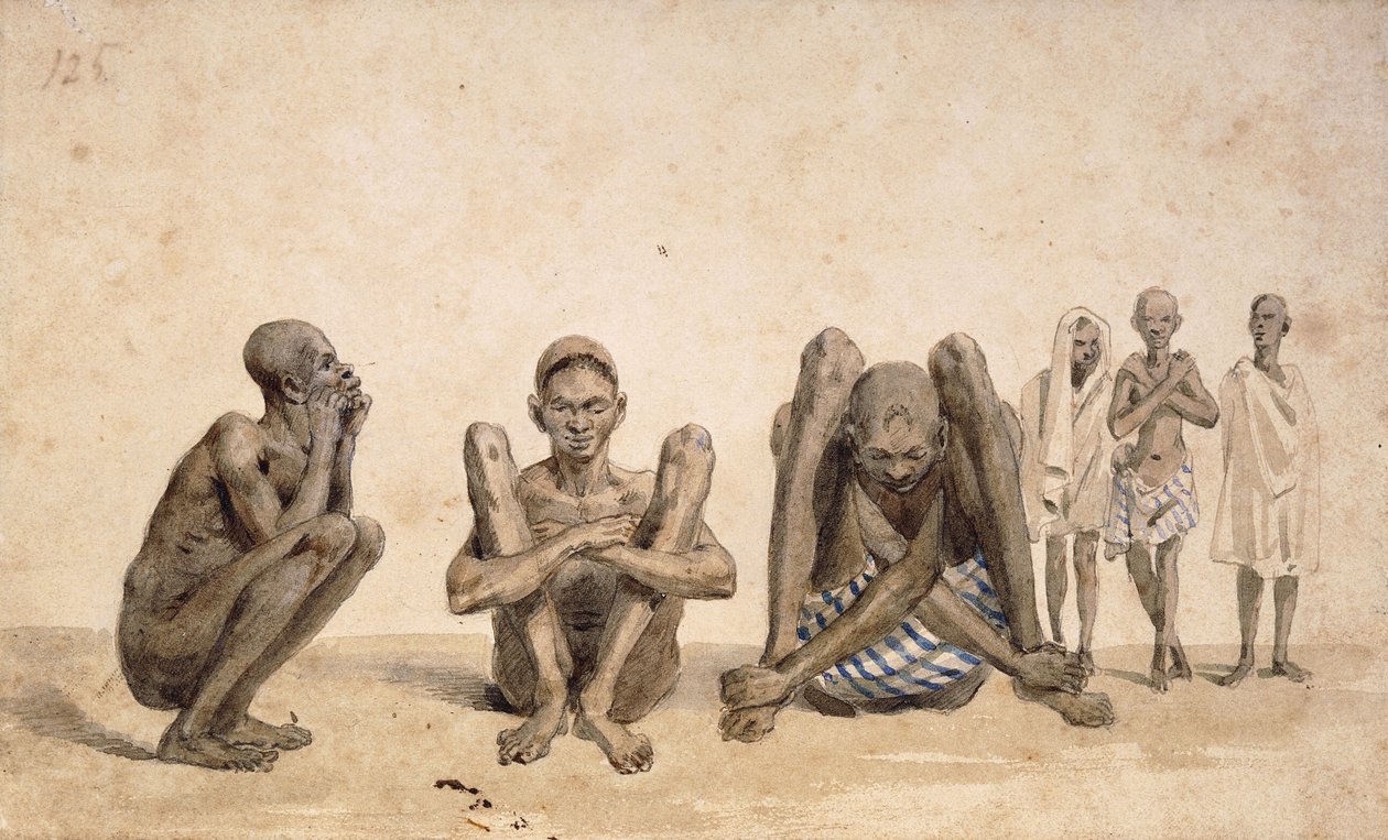 里约热内卢的黑人，约 1825-6 年（水彩画） 作者 让·巴蒂斯特·德布雷特