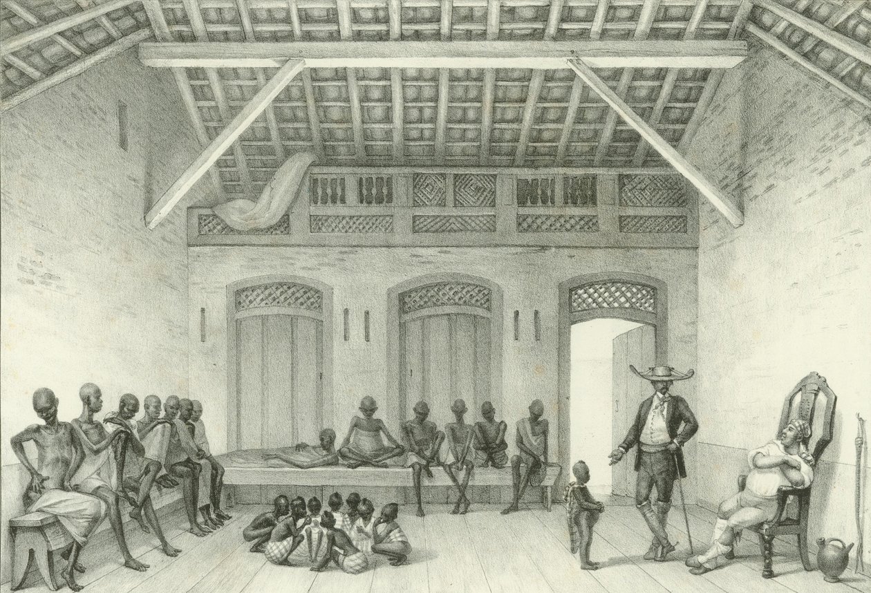 商店出售奴隶，1835年。 作者 让·巴蒂斯特·德布雷特