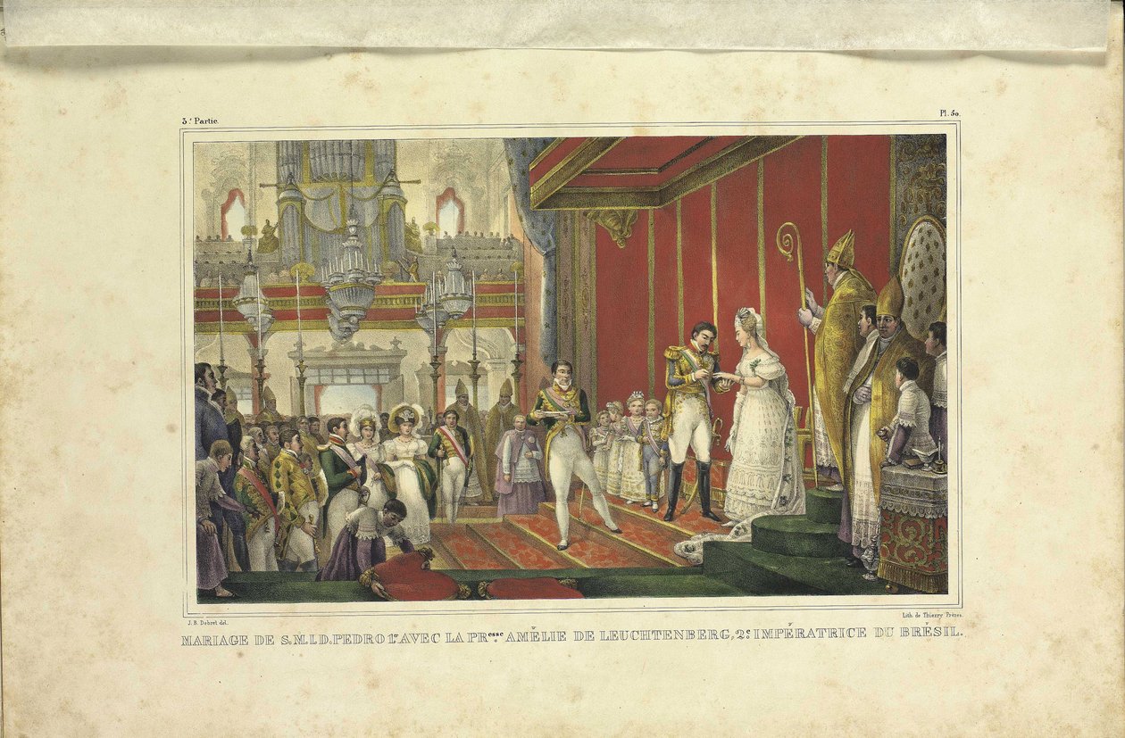 LeuchtenbergAmélie和巴西皇帝Pedro I的婚姻，1829年 作者 让·巴蒂斯特·德布雷特